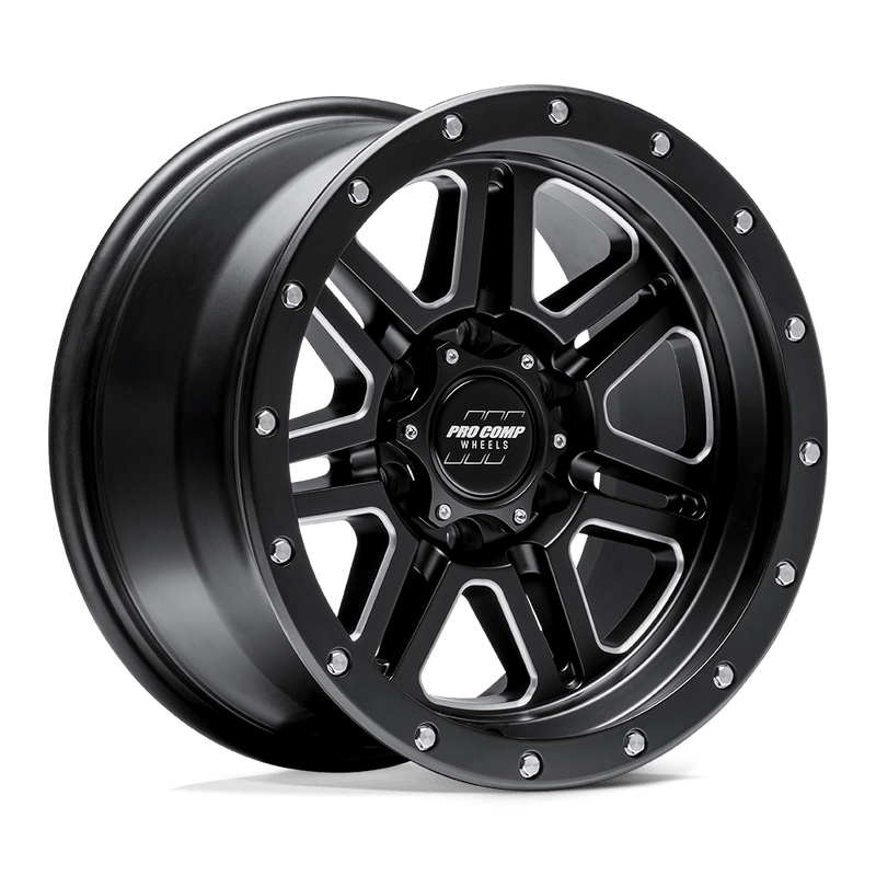 Pro Comp - PA62 APEX - Black - Satin Black Milled - 20" x 10", -18 Offset, 5x139.7 (Bolt pattern), 108.00mm HUB