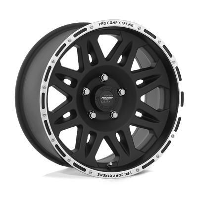 Pro Comp - PA5 TORQ - Black - Flat Black Machined - 17" x 9", -6 Offset, 5x127 (Bolt pattern), 83.06mm HUB