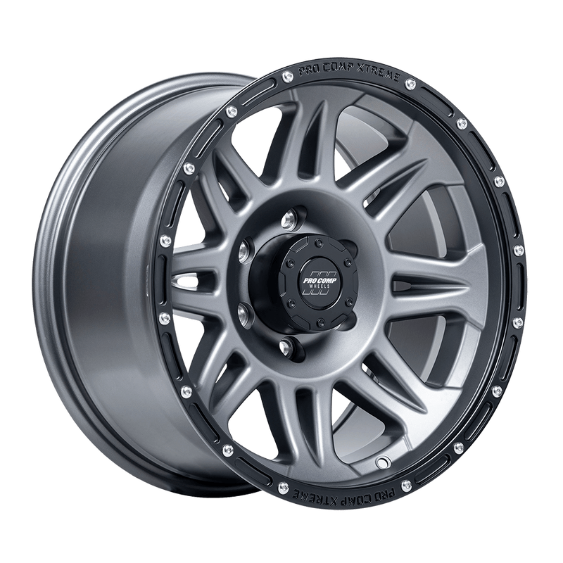Pro Comp - PA5 TORQ - Gunmetal - Graphite with Black Lip - 17" x 8", 0 Offset, 6x139.7 (Bolt pattern), 106.1mm HUB