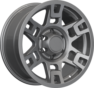 YKW Replicas - TR2 - Gunmetal - Matte Gunmetal - 17" x 8", 5 Offset, 6x139.7 (Bolt pattern), 106.10mm HUB