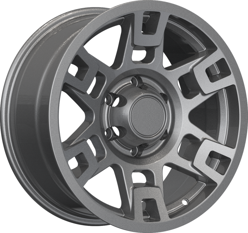 YKW Replicas - TR2 - Gunmetal - Matte Gunmetal - 17" x 8", 5 Offset, 6x139.7 (Bolt pattern), 106.10mm HUB