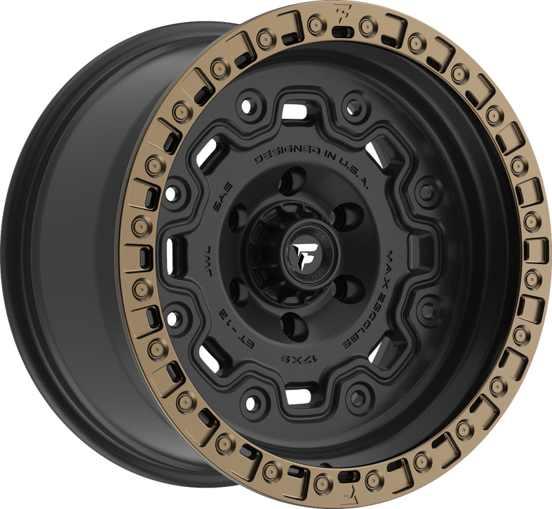 Fittipaldi Offroad - FT100 - Black - Black Bronze - 17" x 9", -12 Offset, 6x139.7 (Bolt pattern), 106.20mm HUB