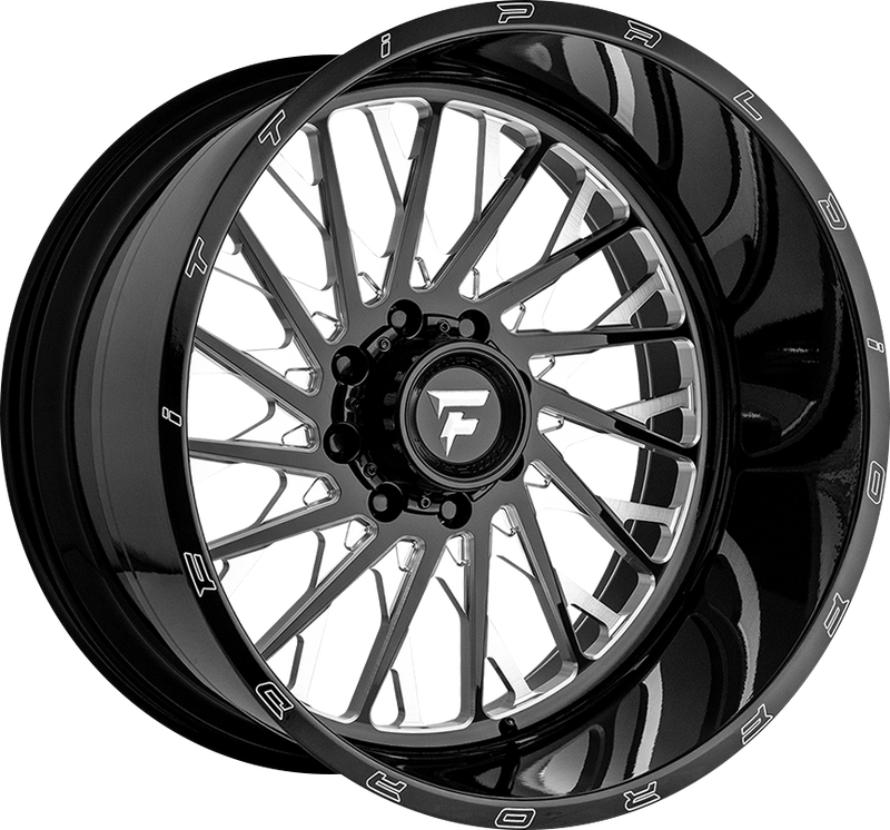 Fittipaldi Offroad - FA08 - Black - Gloss Black Milled - 22" x 12", -44 Offset, 6x135/139.7 (Bolt pattern), 106.20mm HUB