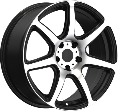 YKW Replicas - JA2 - Black - Gloss Black Machined - 18" x 8", 35 Offset, 5x114.3 (Bolt pattern), 72.6mm HUB