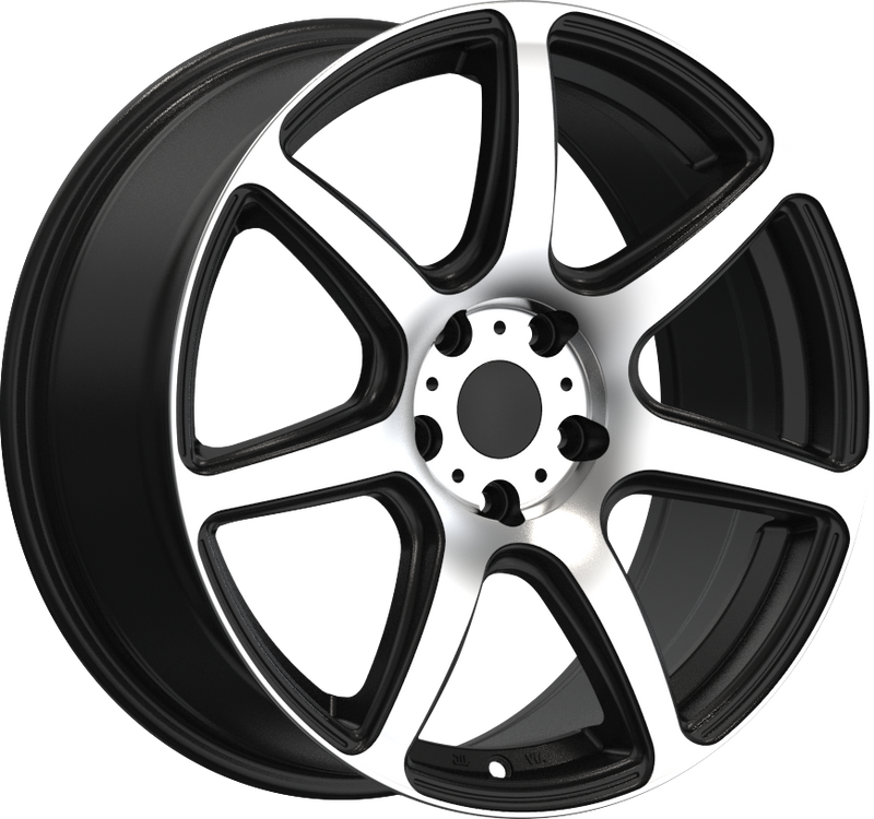 YKW Replicas - JA2 - Black - Gloss Black Machined - 18" x 8", 35 Offset, 5x114.3 (Bolt pattern), 72.6mm HUB