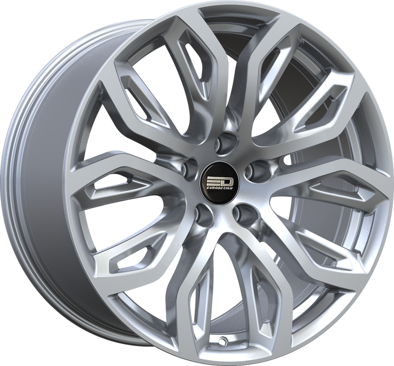 Euro Design - Tillman - Silver - Hyper Silver - 20" x 10", 40 Offset, 5x120 (Bolt pattern), 74.10mm HUB