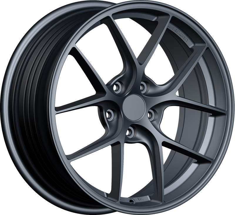 YKW Replicas - MF5 - Gunmetal - Matte Gunmetal - 18" x 8", 40 Offset, 5x114.3 (Bolt pattern), 56.10mm HUB