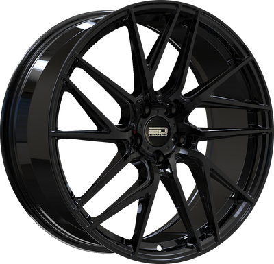 Euro Design - Tech - Black - Gloss Black - 19" x 8.5", 20 Offset, 5x112 (Bolt pattern), 66.60mm HUB