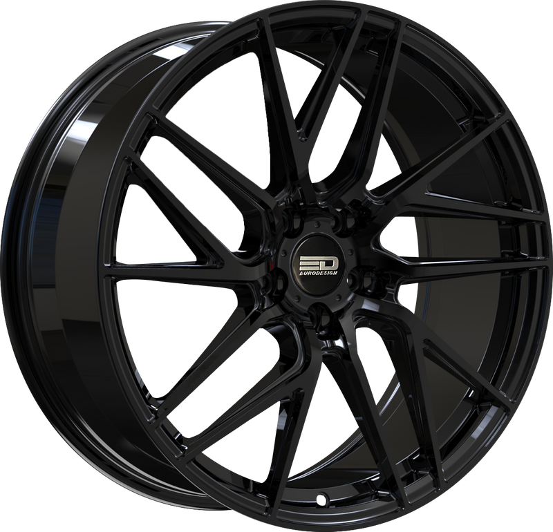 Euro Design - Tech - Black - Gloss Black - 19" x 8.5", 20 Offset, 5x112 (Bolt pattern), 66.60mm HUB