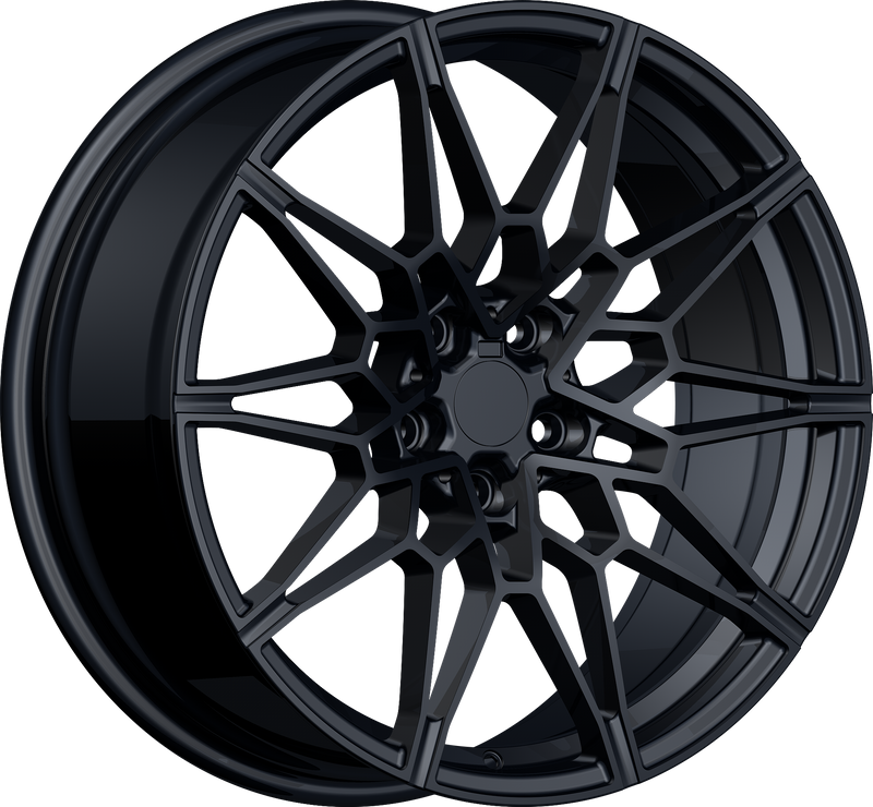 YKW Replicas - MF12 - Black - Gloss Black - 20" x 8.5", 35 Offset, 5x120 (Bolt pattern), 72.60mm HUB