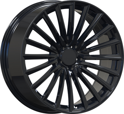 YKW Replicas - MF30 - Black - Gloss Black - 20" x 8.5", 30 Offset, 5x112 (Bolt pattern), 66.60mm HUB