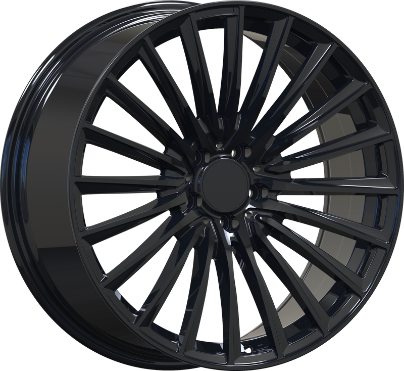 YKW Replicas - MF30 - Black - Gloss Black - 20" x 8.5", 30 Offset, 5x112 (Bolt pattern), 66.60mm HUB