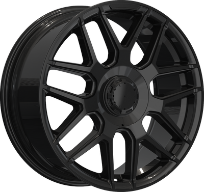 YKW Replicas - MR2 - Black - Gloss Black - 20" x 8.5", 35 Offset, 5x112 (Bolt pattern), 66.60mm HUB