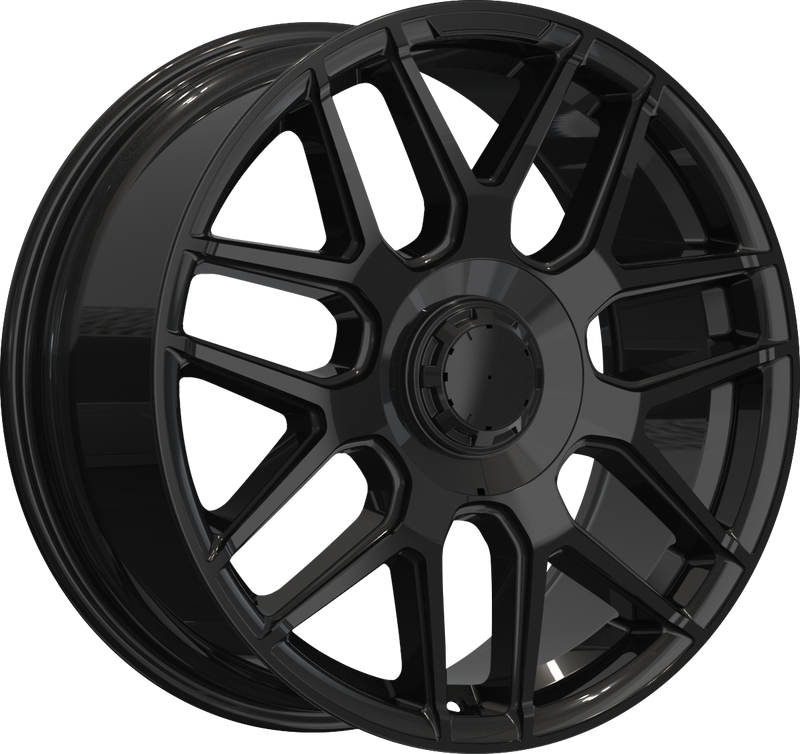 YKW Replicas - MR2 - Black - Gloss Black - 20" x 8.5", 35 Offset, 5x112 (Bolt pattern), 66.60mm HUB