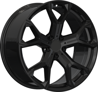 YKW Replicas - BR1 - Black - Gloss Black - 20" x 9", 35 Offset, 5x112 (Bolt pattern), 66.50mm HUB