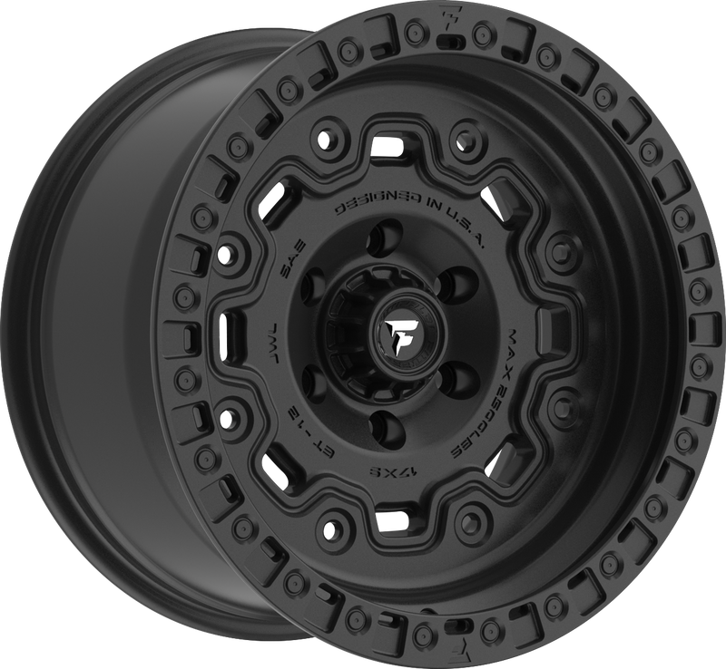 Fittipaldi Offroad - FT100 - Black - Satin Black - 17" x 9", -12 Offset, 6x139.7 (Bolt pattern), 106.20mm HUB