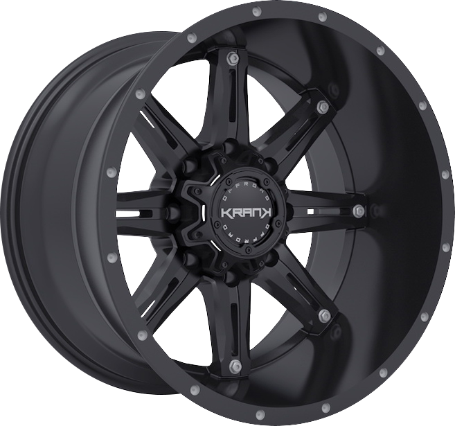 KranK Off-road - Shaft - Black - Satin Black - 20" x 9", 8 Offset, 6x120/139.7 (Bolt pattern), 78.10mm HUB