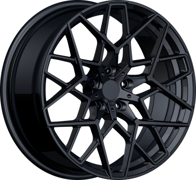 YKW Replicas - MF22 - Black - Gloss Black - 19" x 8.5", 35 Offset, 5x112 (Bolt pattern), 66.60mm HUB