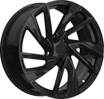 YKW Replicas - VR1 - Black - Gloss Black - 18" x 7.5", 42 Offset, 5x112 (Bolt pattern), 57.10mm HUB