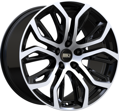 Euro Design - Tillman - Black - Gloss Black Polished - 20" x 11", 37 Offset, 5x120 (Bolt pattern), 74.10mm HUB