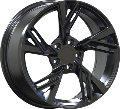 YKW Replicas - MF18 - Black - Gloss Black - 17" x 7.5", 35 Offset, 5x112 (Bolt pattern), 66.50mm HUB