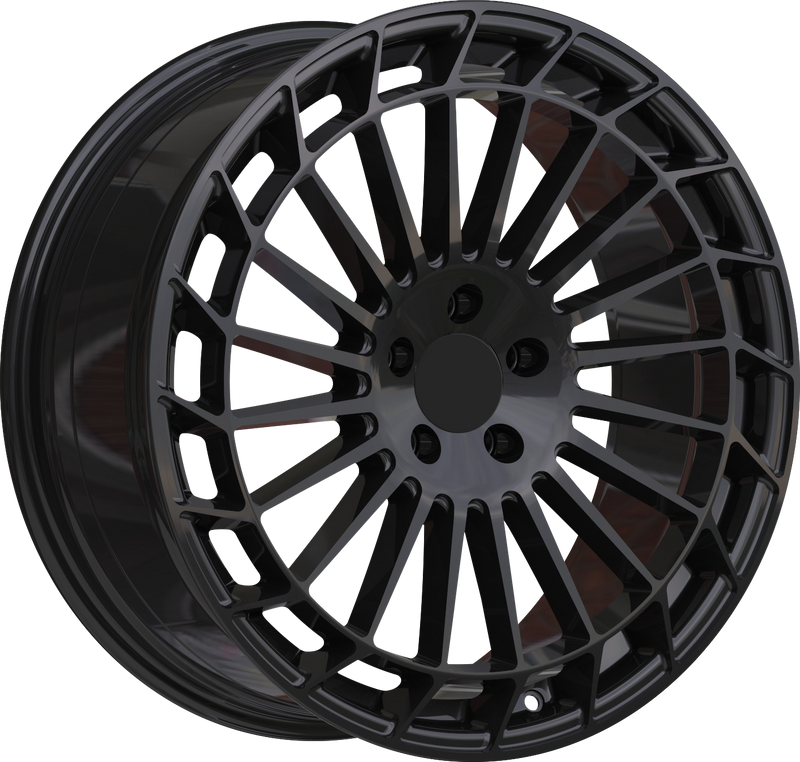 YKW Replicas - MR3 - Black - Gloss Black - 20" x 8.5", 35 Offset, 5x112 (Bolt pattern), 66.60mm HUB