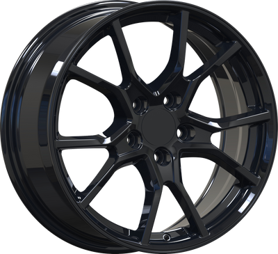 YKW Replicas - MF17 - Black - Gloss Black - 17" x 7.5", 40 Offset, 5x114.3 (Bolt pattern), 64.10mm HUB