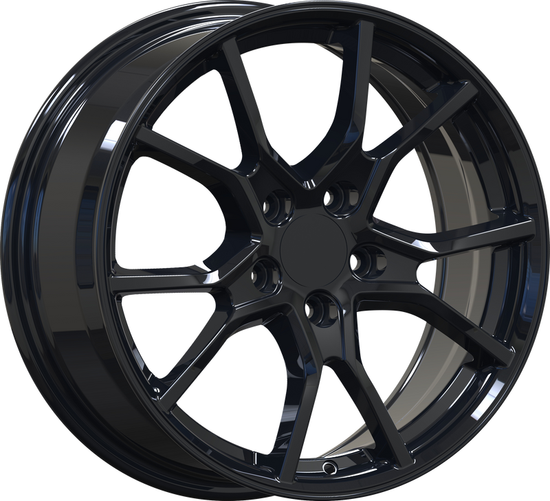 YKW Replicas - MF17 - Black - Gloss Black - 17" x 7.5", 40 Offset, 5x114.3 (Bolt pattern), 64.10mm HUB
