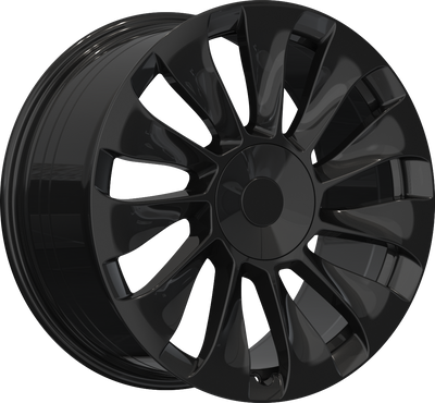 YKW Replicas - TS2 - Black - Gloss Black - 19" x 9.5", 35 Offset, 5x114.3 (Bolt pattern), 64.10mm HUB