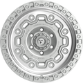 Fittipaldi Offroad - FT100 - Silver - Machined Silver - 17" x 9", -12 Offset, 6x139.7 (Bolt pattern), 106.20mm HUB