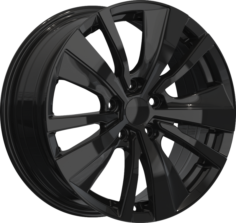 YKW Replicas - MF1 - Black - Gloss Black - 17" x 7.5", 40 Offset, 5x114.3 (Bolt pattern), 66.10mm HUB