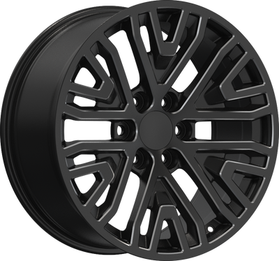 YKW Replicas - GR3 - Black - Gloss Black Milled - 20" x 9", 24 Offset, 6x139.7 (Bolt pattern), 78.1mm HUB