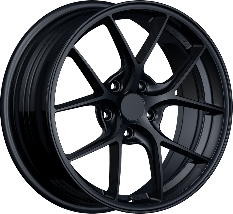 YKW Replicas - MF5 - Black - Gloss Black - 19" x 8.5", 40 Offset, 5x114.3 (Bolt pattern), 64.10mm HUB