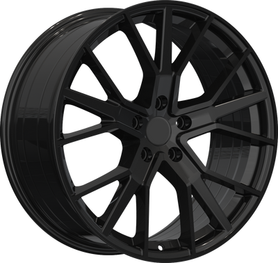 YKW Replicas - AR14 - Black - Gloss Black - 18" x 8", 45 Offset, 5x112 (Bolt pattern), 66.60mm HUB