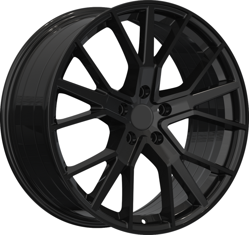 YKW Replicas - AR14 - Black - Gloss Black - 20" x 9", 45 Offset, 5x112 (Bolt pattern), 66.60mm HUB