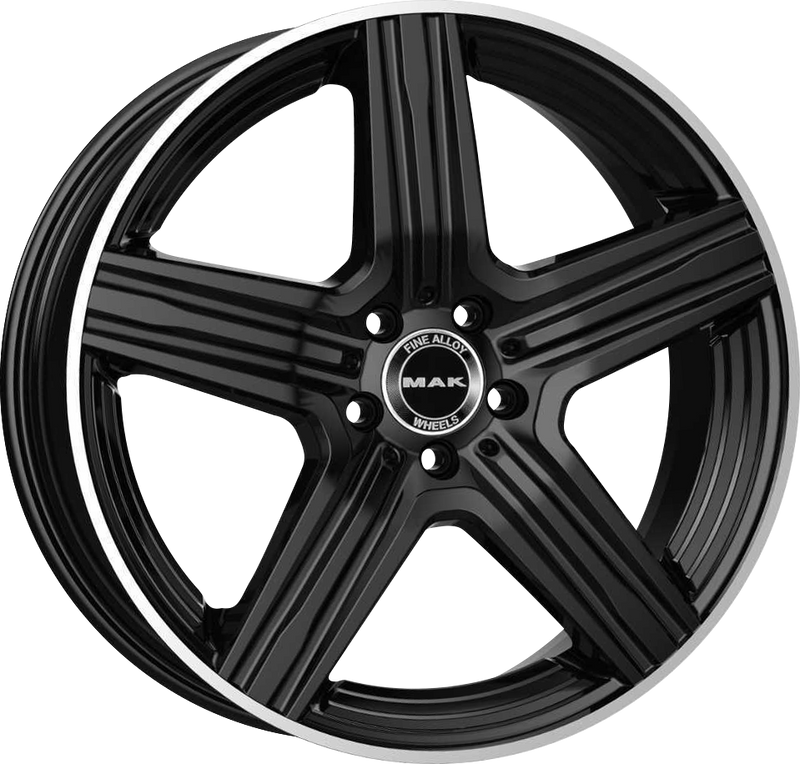 Mak Wheels - LEWIS - Black - Gloss Black Mirror Ring - 21" x 9", 31 Offset, 5x112 (Bolt Pattern), 66.6mm HUB