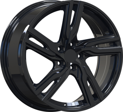YKW Replicas - MF16 - Black - Gloss Black - 18" x 8", 42 Offset, 5x108 (Bolt pattern), 63.40mm HUB