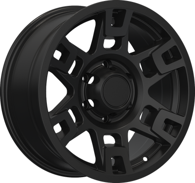 YKW Replicas - TR2 - Black - Matte Black - 17" x 8", 5 Offset, 6x139.7 (Bolt pattern), 106.10mm HUB