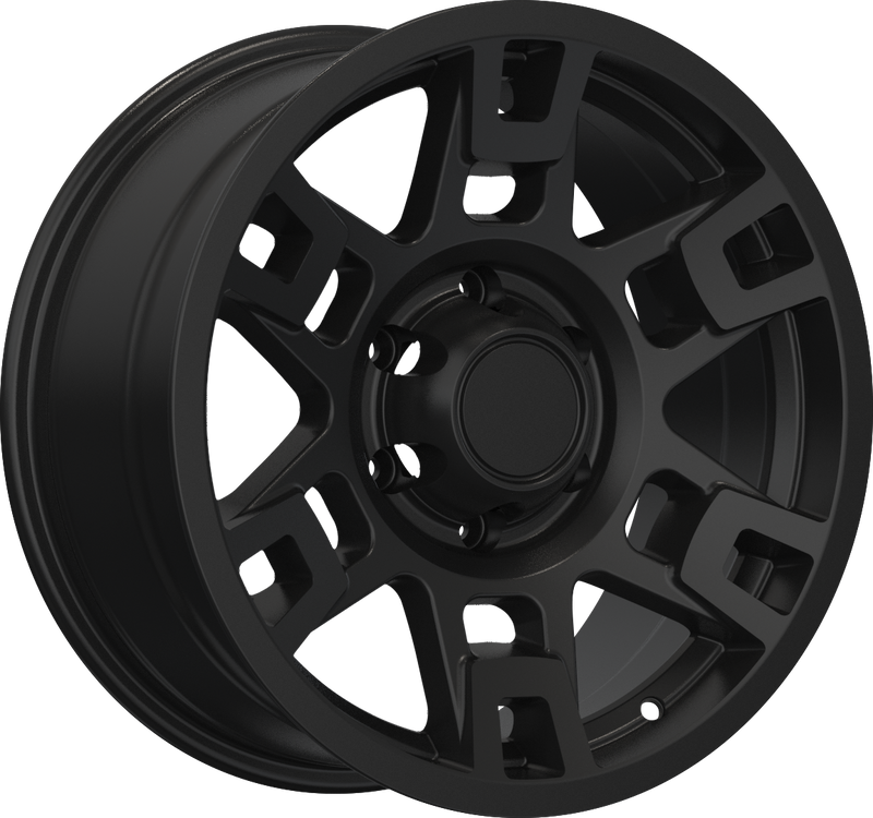 YKW Replicas - TR2 - Black - Matte Black - 17" x 8", 5 Offset, 6x139.7 (Bolt pattern), 106.10mm HUB