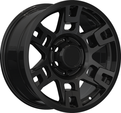 YKW Replicas - TR2 - Black - Gloss Black - 17" x 8", 5 Offset, 6x139.7 (Bolt pattern), 106.10mm HUB