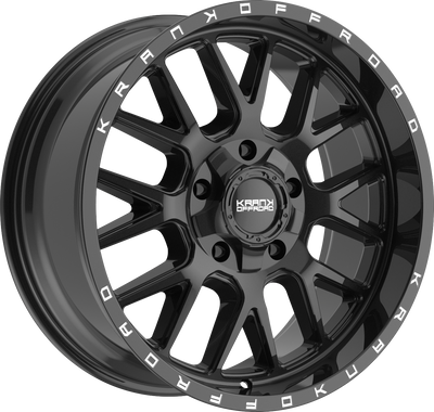 KranK Off-road - Fuse - Black - Gloss Black - 22" x 10", -18 Offset, 8x180 (Bolt pattern), 124.40mm HUB
