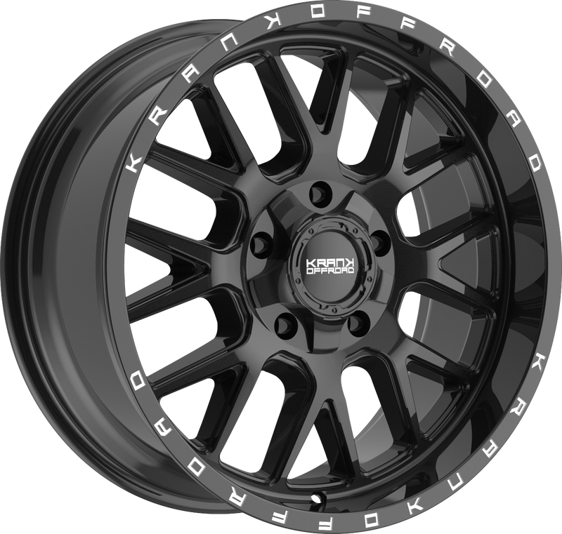 KranK Off-road - Fuse - Black - Gloss Black - 22" x 10", -18 Offset, 8x180 (Bolt pattern), 124.40mm HUB
