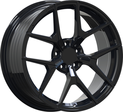 YKW Replicas - MF20 - Black - Gloss Black - 19" x 8.5", 30 Offset, 5x112 (Bolt pattern), 66.60mm HUB