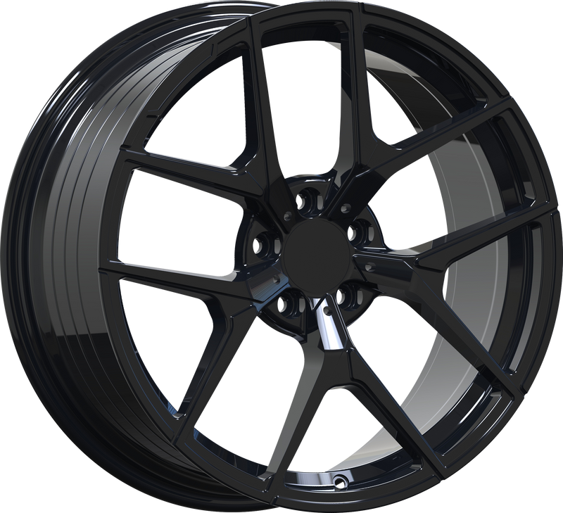 YKW Replicas - MF20 - Black - Gloss Black - 18" x 8", 45 Offset, 5x112 (Bolt pattern), 66.60mm HUB