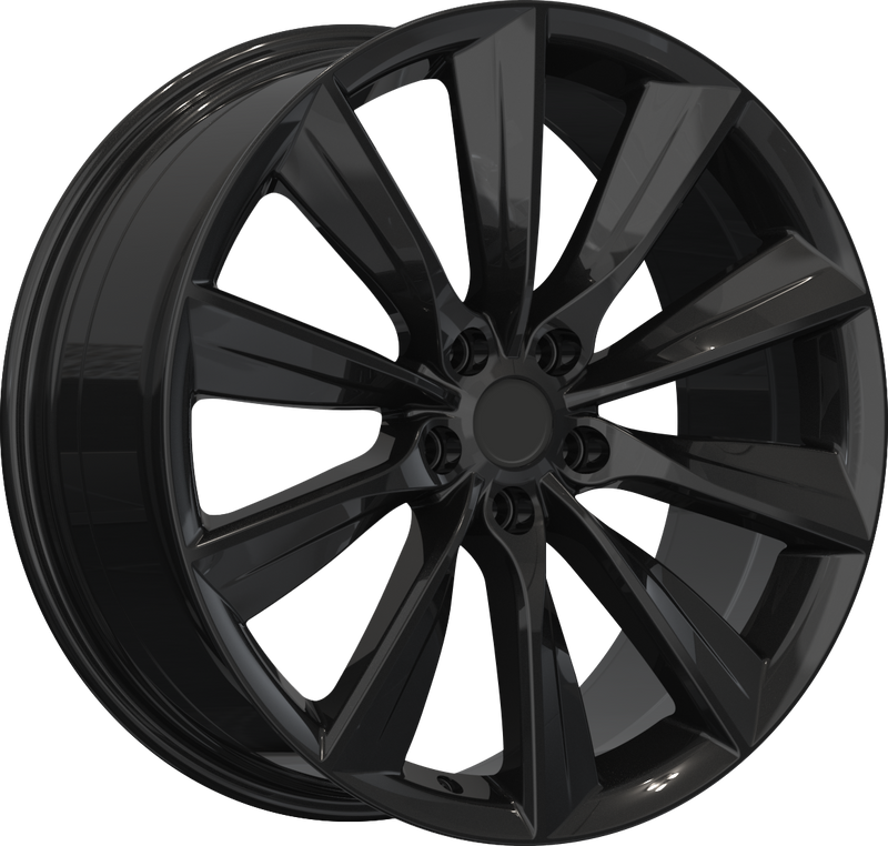 YKW Replicas - TS1 - Black - Gloss Black - 19" x 9.5", 35 Offset, 5x114.3 (Bolt pattern), 64.10mm HUB