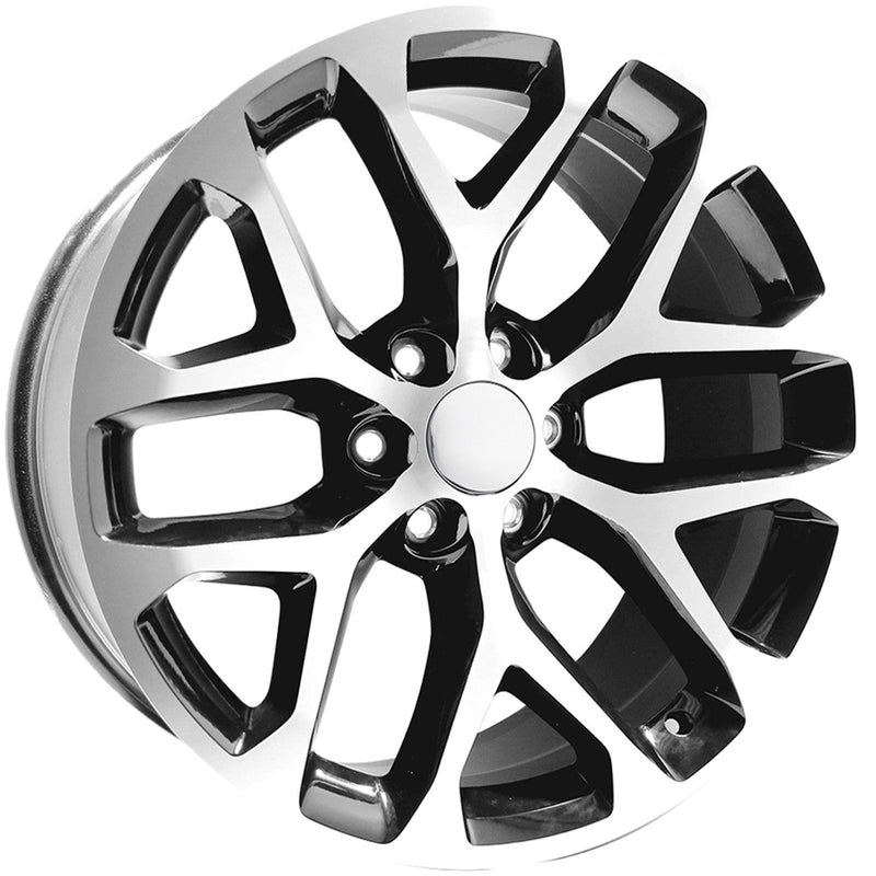 OE Creations - PR177 - Black - Gloss Black Machined Face - 22" x 9", 24 Offset, 6x139.7 (Bolt pattern), 78.1mm HUB
