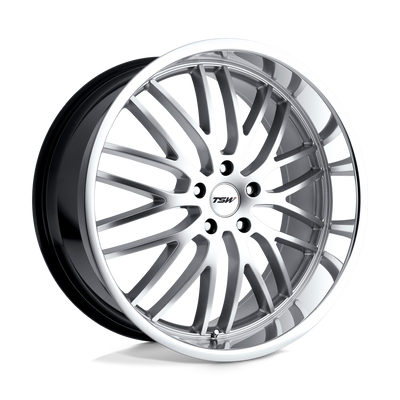 TSW Wheels - SNETTERTON - Silver - Hyper Silver with Mirror Cut Lip - 18" x 8", 20 Offset, 5x120 (Bolt pattern), 76.1mm HUB