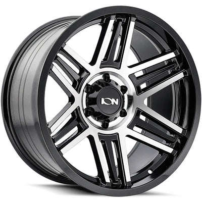 Ion Alloy - 147 - Black - Black Machined - 20" x 9", 18 Offset, 8x165.1 (Bolt pattern), 125.2mm HUB