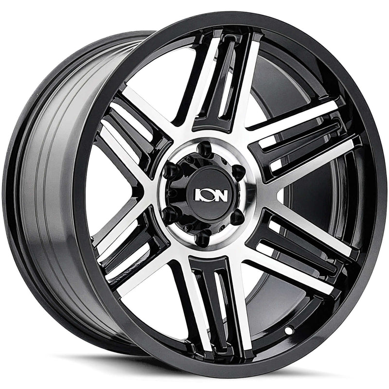 Ion Alloy - 147 - Black - Black Machined - 20" x 9", 18 Offset, 8x165.1 (Bolt pattern), 125.2mm HUB