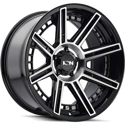 Ion Alloy - 149 - Black - Black Machined - 20" x 9", -12 Offset, 8x165.1 (Bolt pattern), 125.2mm HUB